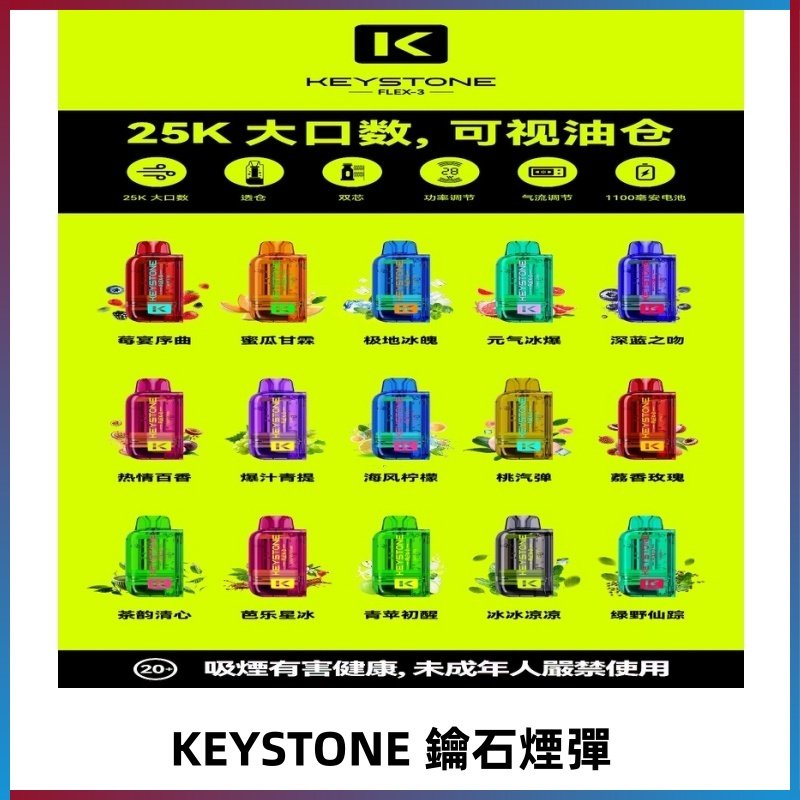鑰石KEYSTONE FLEX-3 25000口專彈專機套裝|大容量續航